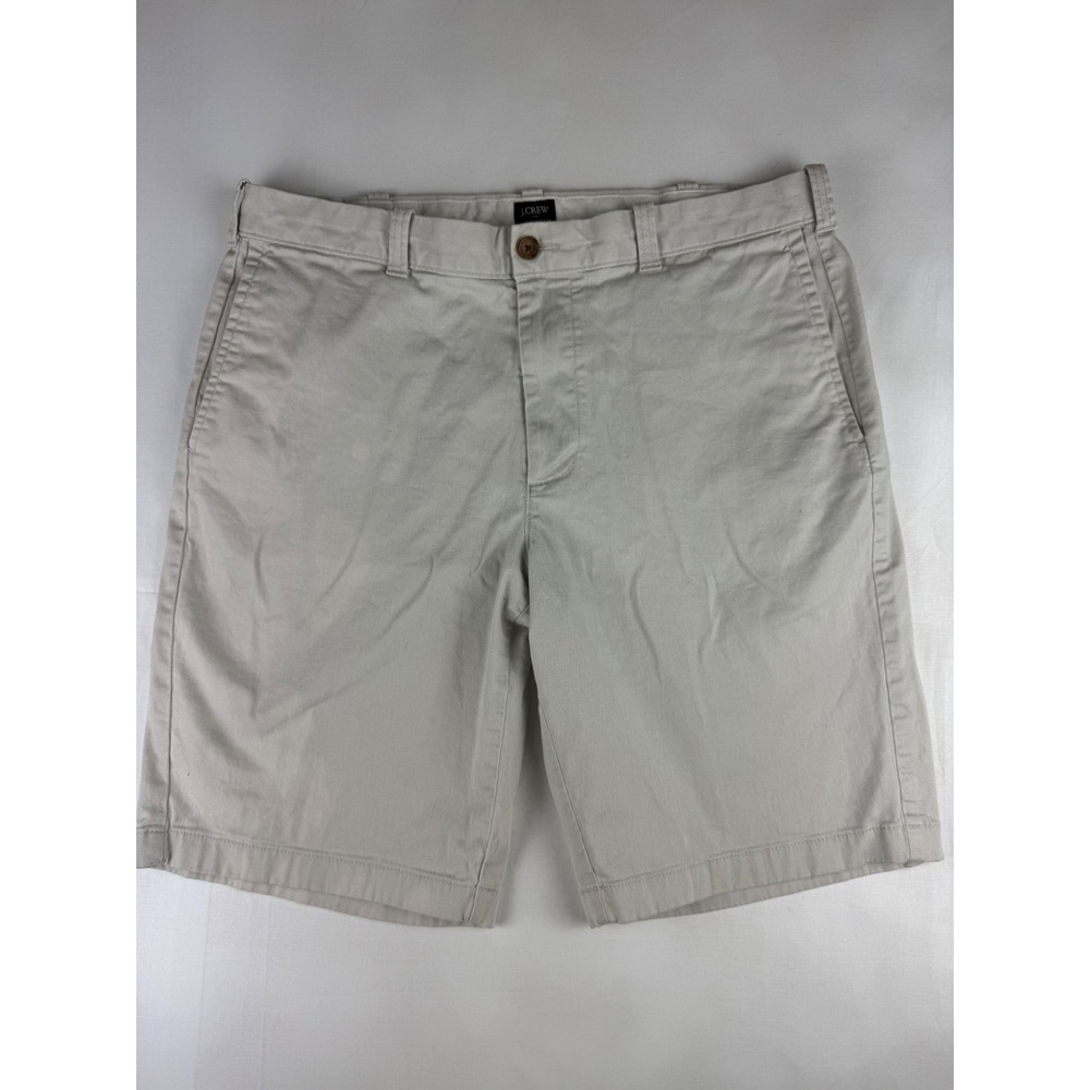 J.Crew Chino Shorts 36 Stone Beige 11" Inseam Cotton Twill L0934